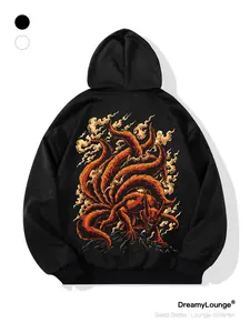 Naruto Nine-Tailed Fox Graphic Hoodie, Loose Fit Casual Pullover with Pocket, Breathable Comfort for Outdoor & Home Wear