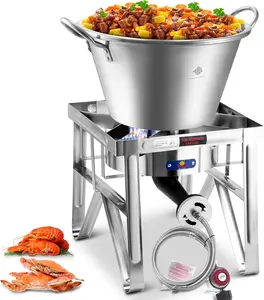 ARC Stainless Steel Mexican Cazo Para Carnitas With 200,000 BTU Propane Stove,Great for Carnitas, Braising, Seafood Boiling, Inoxidable Wok comal Fry,For Outdoor Cooking (41QT)
