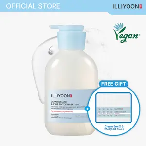 [ILLIYOON][New Drops] 3-In-1 Ceramide Ato 6.0 Top to Toe Wash(Shampoo+Face+Body) - Mild Cleanser for Baby body, 16.9 fl oz (500ml) summervibe