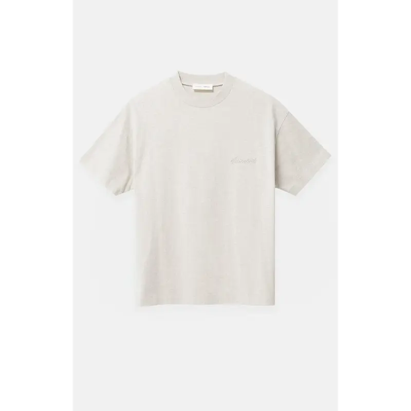 Fear of God ESSENTIALS Men's Heather Oatmeal Classic Short Sleeve T-Shirt