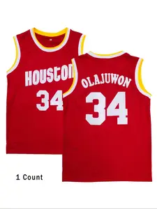 Men's Letter & Number Embroidery Basketball Jersey, Fan Sports Jersey, Loose Casual Breathable Basketball Vest, Basketball Clothing for Sports Training Competition