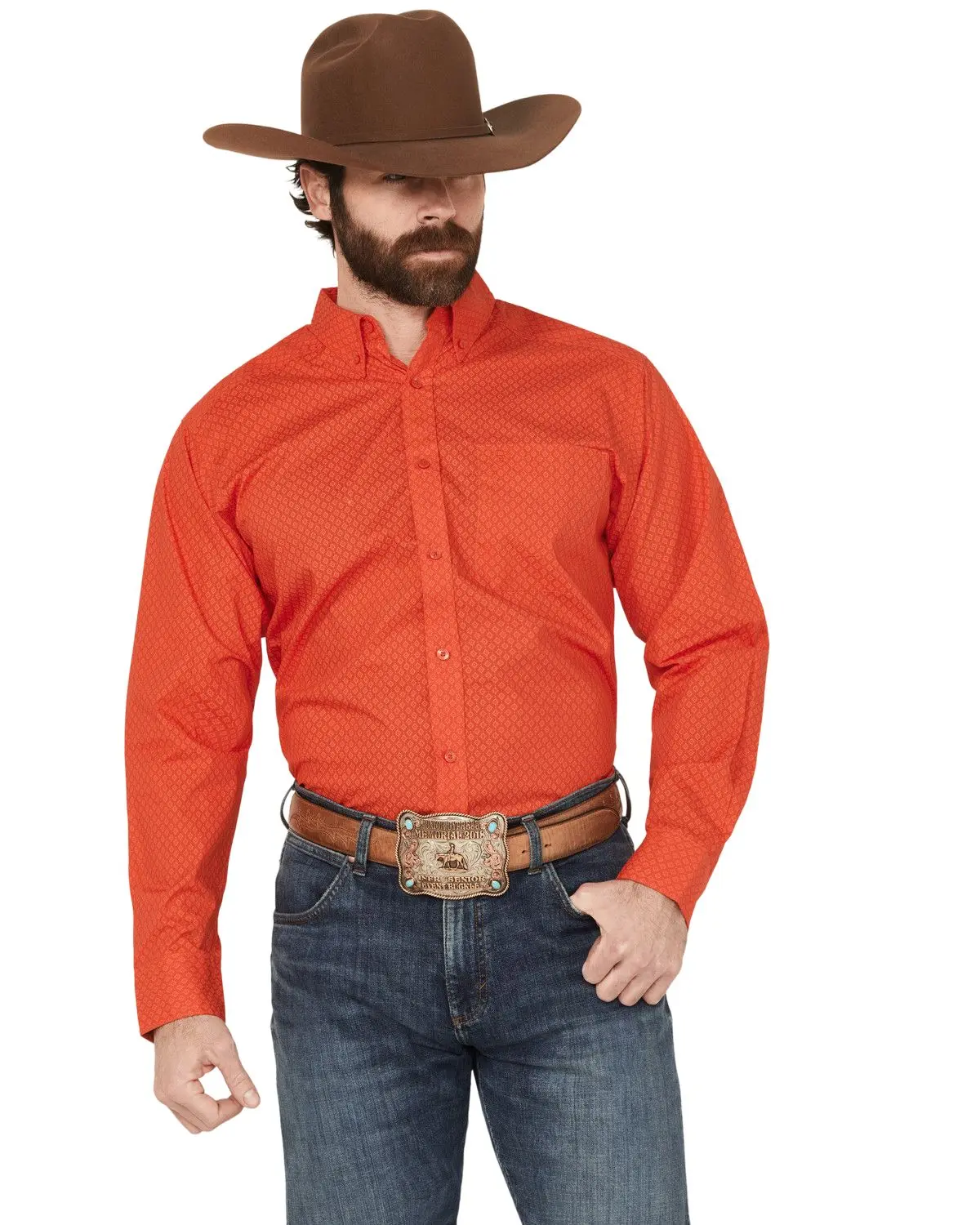 Ariat Men's Men'S Waylen Geo Print Long Sleeve Button-Down Western Shirt - 10058812-Tll
