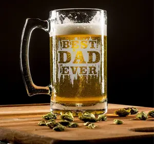 Best Dad Ever- Father's Day - Best Mechanic - Personalized - Beer Mug - Durable Drinkware - Classic Round Mug - Customized - Glass - Reuse