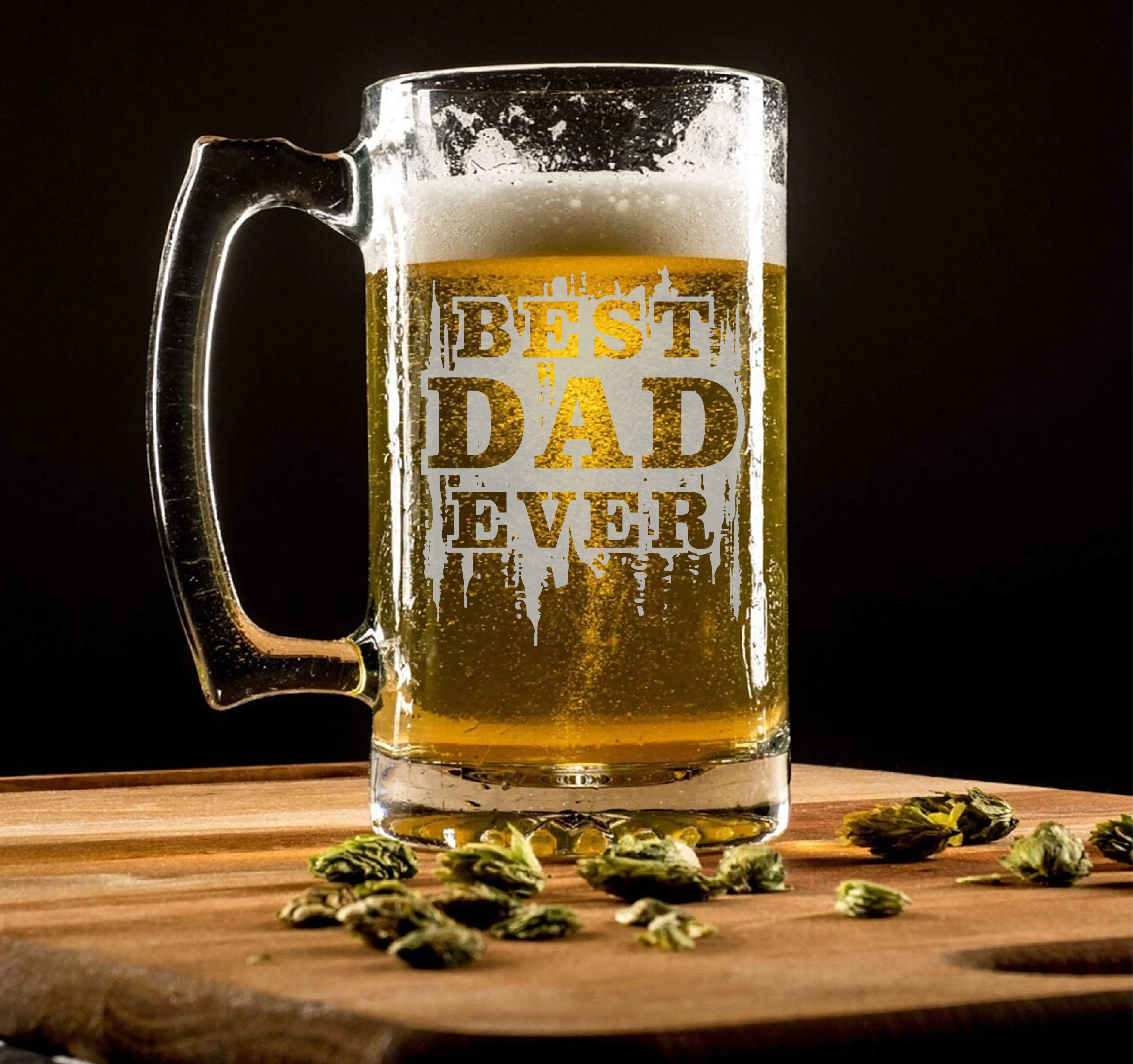 Best Dad Ever- Father's Day - Best Mechanic - Personalized - Beer Mug - Durable Drinkware - Classic Round Mug - Customized - Glass - Reuse
