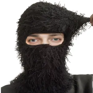 Distressed Balaclava Turban Knitted Full Face Ski Mask WindProof Winter Fuzzy  Mask Neck Warmer for Men Women