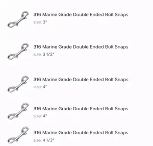 Double Ended Clips- 316 S/S Marine Grade In Multiple Sizes