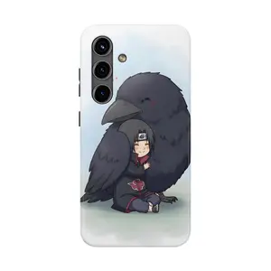 Chibi Shadow Warrior Hugging Raven Compatible with SAMSUNG GALAXY S21 S22 S23 S24 S25 ULTRA PLUS