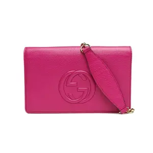 Pre-owned GUCCI leather Tote Bags 【DIZ】GUCCI Rose Red Silver Hardware P226258375