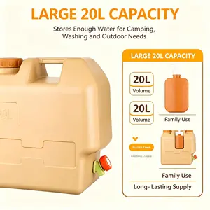 Portable BPA-Free Plastic Water Storage Jug with Built-in Soap Dispenser and Spigot, Outdoor Camping Emergency Water Container for Road Trips