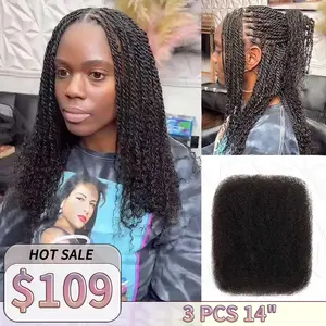 QVR Hair Afro Kinky Bulk Human Hair for Braiding Dreadlock Hair 10-22 Inches Natural Black 3 Packs Curly Big Summer Deals TikTokShopBlackFriday#Summervibes