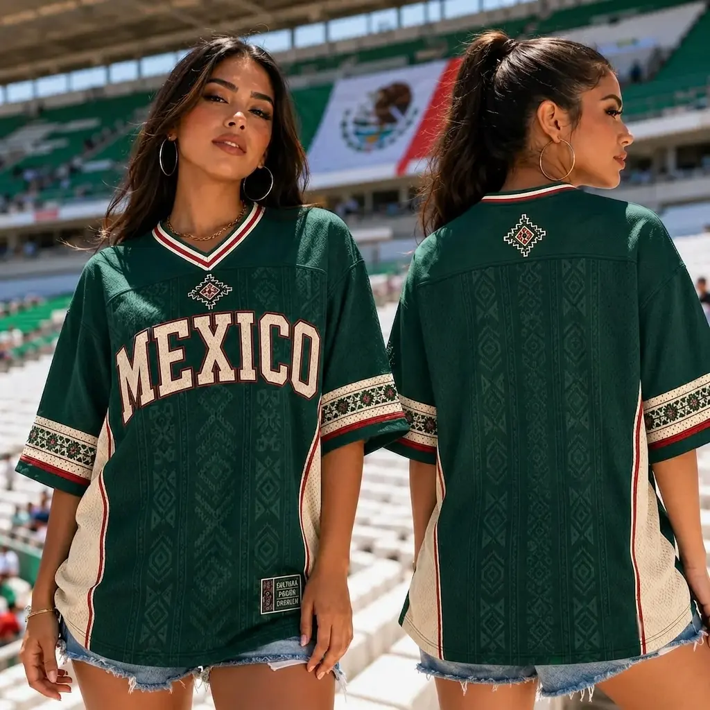 Mexico Football Jersey, Mexico Soccer Jersey, Mexico V Neck Shirt, Football Fan Gift
