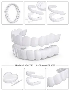 【3PC】Temporary Dentures for Instant Confidence, Snap-On Teeth Instant Whitening Repair Kit, Covering Missing and Broken Teeth Cosmetic Dental Smile Covers, Natural White Comfortable Moldable False Teeth, New Smile Hack 2026, Must-Have for Photos.