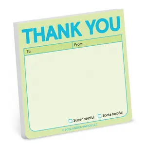 1-Count Knock Knock Thank You Note Sticky Note Pad, 3 x 3-inches
