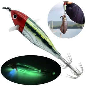 Octopus Cuttlefish Fishing Baits Glow In Dark Glow Artificial Bait for Night Fishing Freshwater