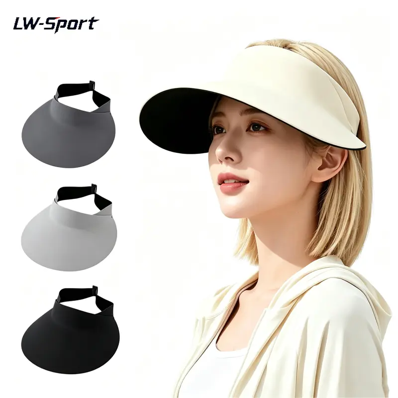 1Pc/2Pcs UPF 50+ Wide Brim Sun Visor, Foldable UV Protection Open Top Sun Hat with Adjustable Strap, Lightweight Face Shade Visor for Beach Running Travel for Women Men