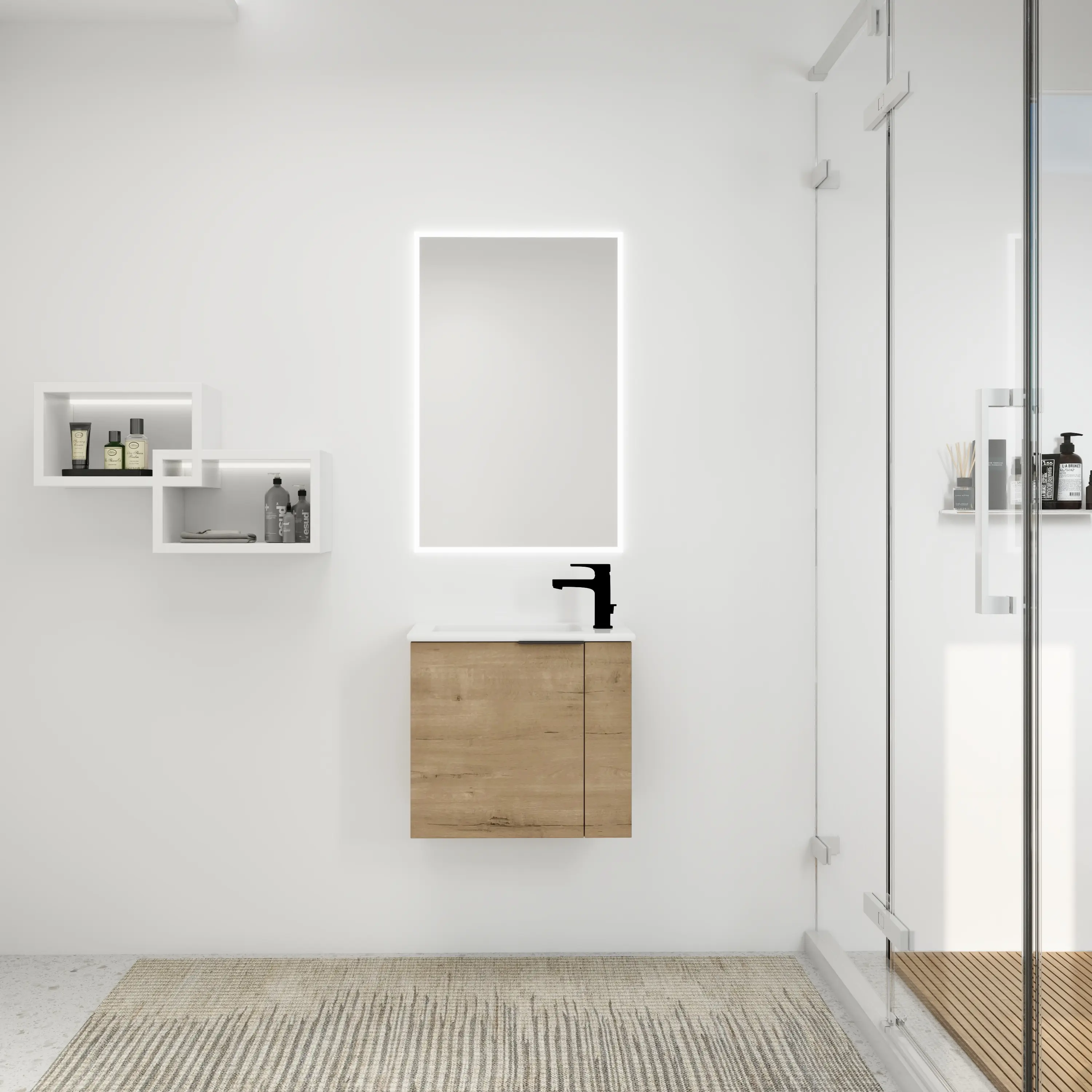 YYDS Exquisite workmanship Bathroom Vanity with Sink 22 Inch for Small Bathroom,Floating Bathroom Vanity with Soft Close Door,Small Bathroom Vanity with Sink, 22x13 (KD-Packing)