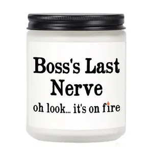 Funny Boss Gifts for Women Men- Handmade Lavender Scented Soy Wax Candle- Best Boss Lady Gifts for Women, Birthday Christmas Gift for Boss Female, Boss's Last Nerve Candle