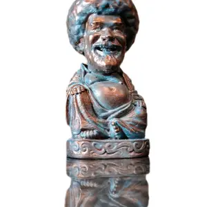 Budda Bob Ross Bronze Patina Religious Decor Statue 3 d