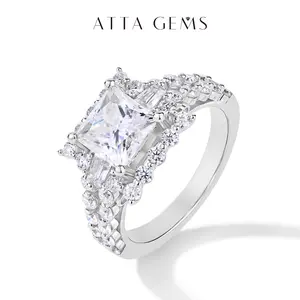 Luxury Princess Cut 2CT Synthetic Moissanite Ring Special for Women Birthday Engagement Gift Fine Jewelry R133