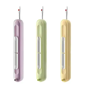 Pack of 3 Needle Threader Plug-in 2 in 1 Needle Threader Seam Ripper Tool for Hand Sewing,Cross Stitch,Embroidery