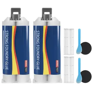 Foundry Glue for Metal Repair,High Temperature Resistant Casting Repair Adhesive,Metal Repair Glue,Liquid Welding Filler for Metal  and Repairs 2 count