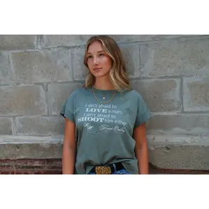 Annie Oakley Green Relaxed Vintage Wash Tee