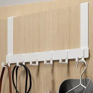 Wall-Mounted Over-the-Door Hook, Durable Sturdy Punch-Free Door Back Hanging Rack, Home Organizer for Clothes & Bags, Hook Storage Rack