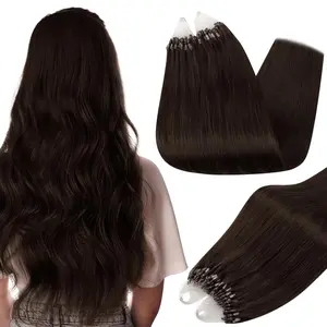 Full Shine Micro Link Hair Extensions Real Human Hair 50G Long Straight Remy Hair Color Micro Loop Human Hair Extensions for Women add Length