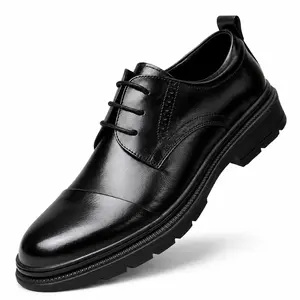YANXIANSHOES Men's Formal Leather Shoes Business Casual Lace-Up Ankle Boots for Office Wedding Fashionable Pointed Toe Rubber