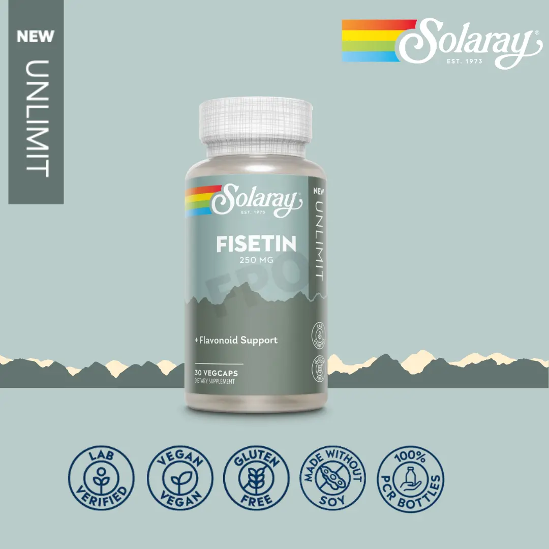 Solaray Fisetin 250 mg - 30 VegCaps for Flavonoid Support & Antioxidant Activity - 10x More Fisetin than Strawberries - Healthcare Supplement - Vitamin