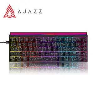 AJAZZ NK68 60% Wired Gaming Keyboard, RGB Backlighting, Mini Size, Portable, 68 Keys, Compatible with PC/Mac, Christmas Gift