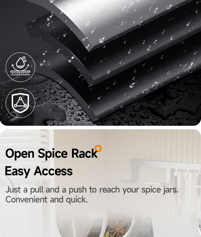 New multifunctional rotating kitchen spice rack & seasoning storage box set, 360° rotating design, stable basewhite cap