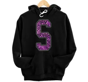 Leopard Cheetah Print Capital Letter S Monogram Initial Pink Hoodie, Sweatshirt, T-Shirt