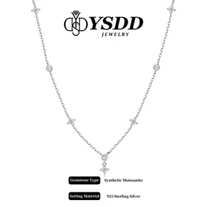 【#413 Dainty Clover】Full Moissanite Clover Anklet/Necklace/Bracelet vvs Synthetic Moissanite Jewelry in 925 Sterling Silver Gift for her