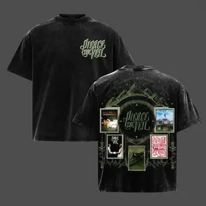 Pierce The Veil Album Acid Washed Hoodie & T-Shirt, Retro Vintage PTV Album Printed Heavy Cotton Tee Unisex Oversized Classic Post Hardcore Hoodie Tshirt, Alternative Streetwear Essential for Rock Lovers, gift for Metal Merch