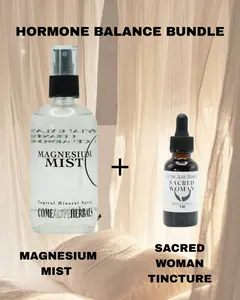 Hormone Balance Bundle - Magnesium Mist & Sacred Woman Tincture for Cycle & Mood Regulation Organic Herbal Glycerin
