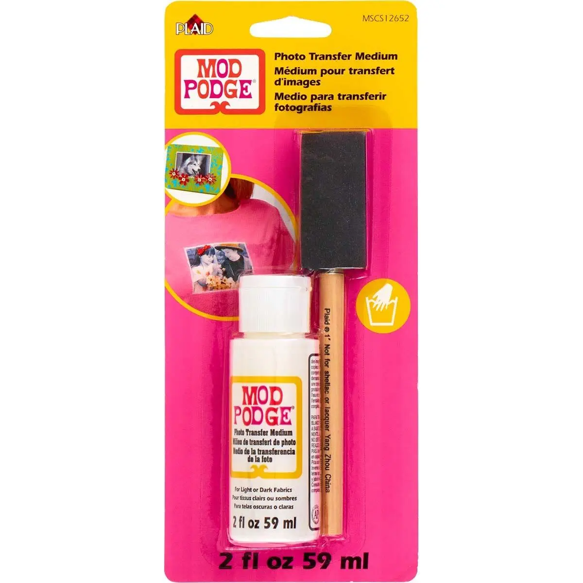 Mod Podge ® All-Purpose Liquid Photo Transfer Medium for Original Photos, 2 fl oz Washable Home Care Supply - CS12652, 2 Fluid Ounces