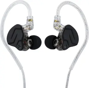 KZ ZSN PRO X Dual Driver 1BA+1DD Hybrid Metal Earphones HiFi in-Ear  with Detachable Recessed 2Pin ,Zinc Alloy Panel (Without Mic, Grey)