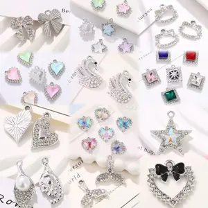 Sage-A36-Mix Styles Fancy Pendants with Silver Base 2pcs per bag