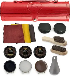 Shoe Polish & Care Kit - Leather Shoe Shine Kit for Men & Women w/Brown, Black, Neutral Polish Leather Boot Care Kit