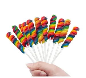 Rainbow Twisty Lollipops - 24 Unicorn Suckers Individually Wrapped Bulk - Great for Candy Buffet - Baby Shower - Birthday Party Favor Candy - Goodies for Kids and Adults