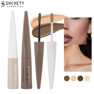 2PCS Face Sculpting Liquid Contour Duo, Two-Tone Creamy Mousse for Enhancing Nose Bridge, Jawline Definition & Collarbone Highlight, Natural Soft Matte Finish for Makeup Looks for Party, Photo & Everyday Look.