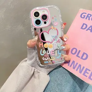 Compatible with iPhone 16/15/14/13 mirror-effect phonecases, featuring shockproof and drop-resistant protection.Adorable design with soft pink tones and British-styleheart patterns. High-quality protective case .IPhone16Pluscase/15ProMaxcase