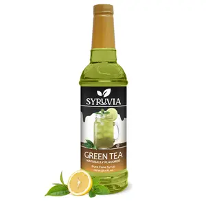 Syruvia Green Tea Flavored Syrup for Drinks, Cocktails, Lemonades, Iced Teas and Desserts – 25.4 fl oz