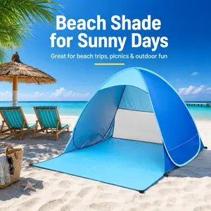 Spacious Pink or Blue Pop-up Beach Tent - UPF 50+ UV Protection Family Sun Shelter, Waterproof & Lightweight Portable Awning for Camping, Fishing & Picnic