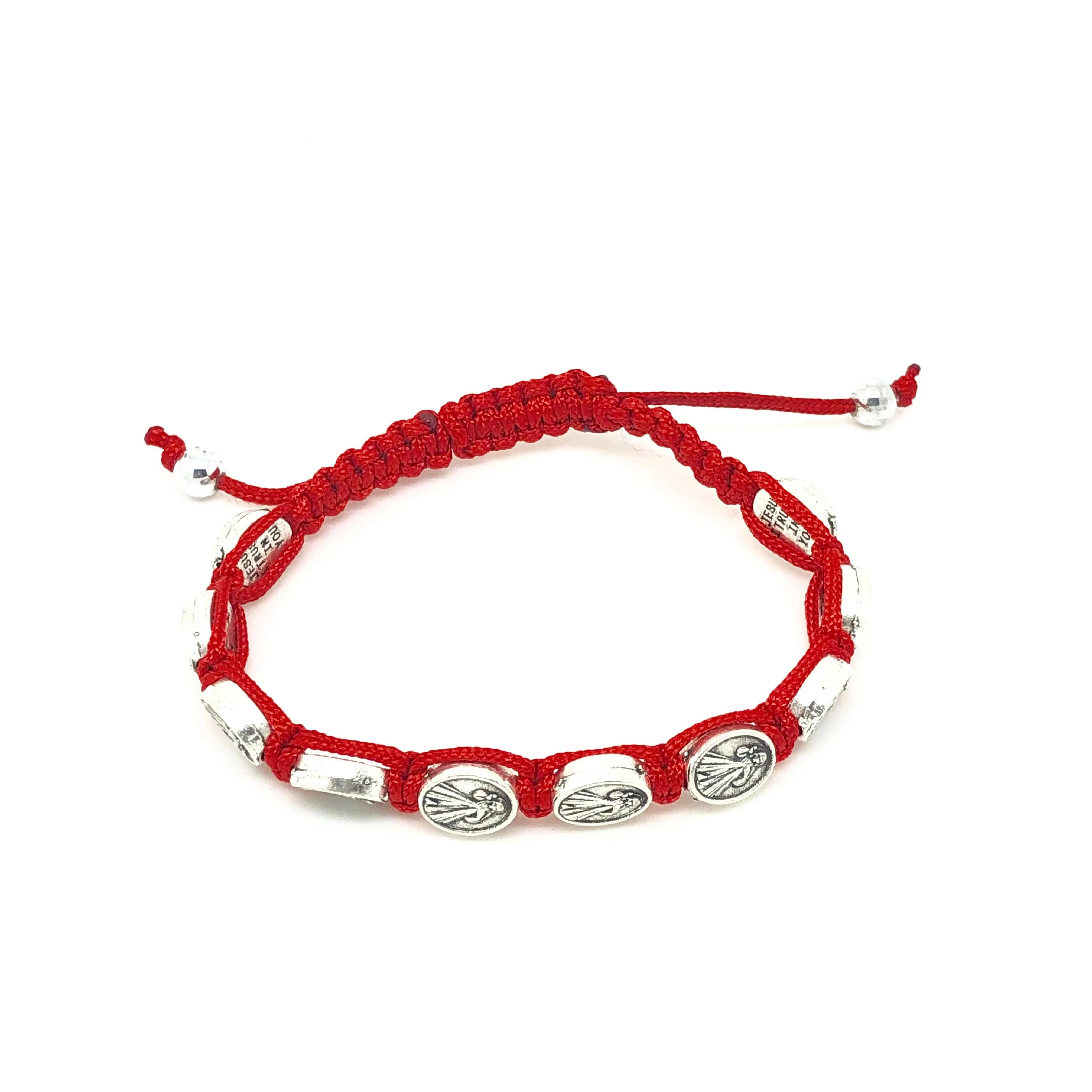 Red Divine Mercy Rosary Bracelet