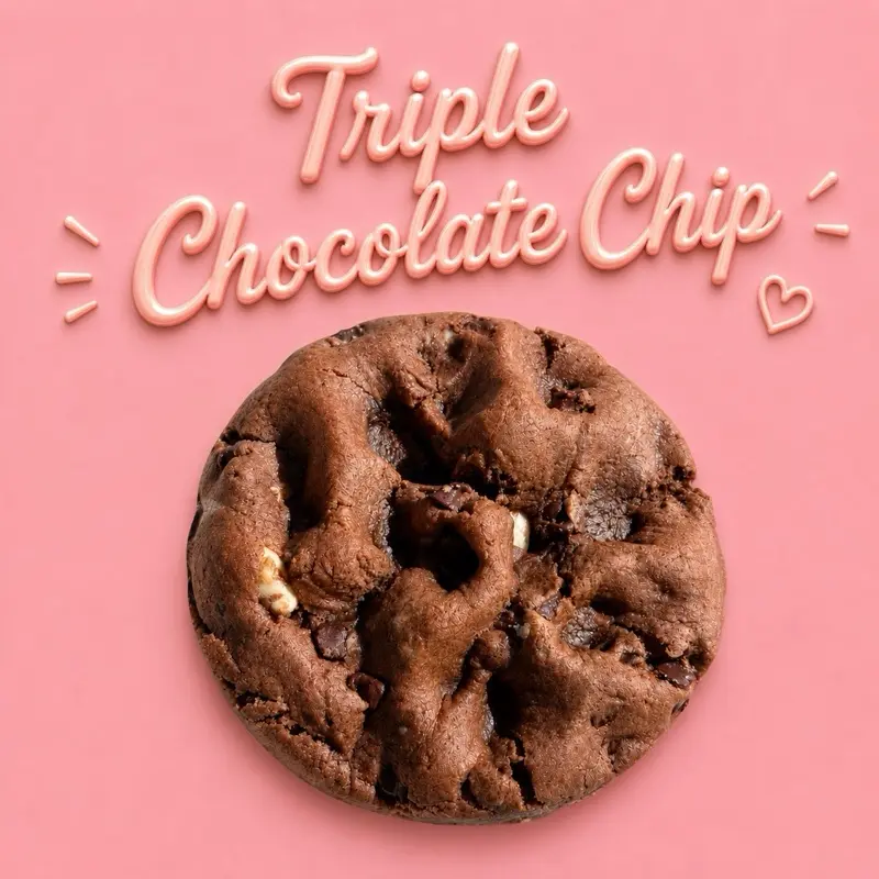 Triple Chocolate Chip Cookies