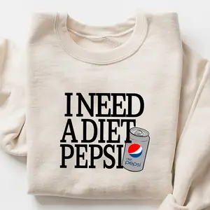 Pepsi Diet Pepsi Diet Coke Sweatshirt,  I Need A Pepsi ,Soda Lover Gift Soda Gift Crewneck, Soda Sweatshirt,Trending,  Soft Drink, Preppy, Soda, Drink, Party Gift, Valentines Day Gift, Valentine