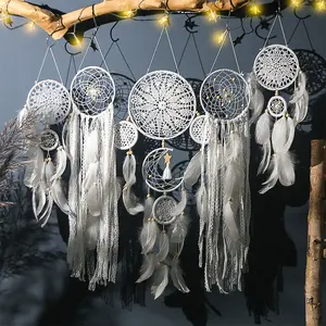 5pcs/Set Dream Catcher Big Size Home Decor Wall Hanging Dreamcatcher DIY Bedroom Decoration Nightmare Catcher Wall Art Pendant