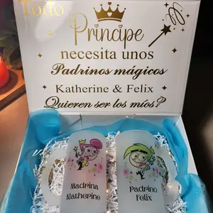 Personalized godparents proposal with a custom set of glasses 16oz